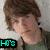 six pixelated images showing a person with brown hair and green shirt, each with distinct text overlays in various colors