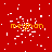 Red background with white pixelated particles and orange text reading 'meghan' in five positions, one of which is partially obscured by the particle effect.