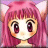 Pixelated anime-style character with pink hair and cat ears on left, black background with white text on right.