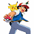 Pixelated cartoon image of a character with Pikachu on shoulder and green text logo, displayed as contact sheet frame.