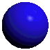 A blue spherical avatar with multiple facial expressions including neutral, smiling, and grinning with teeth, displayed in a