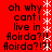 Red background with black text repeating 'oh why cant i live in Aorida? Aorida?!?!' and white asterisk symbols in vertical