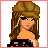 Pixelated character with brown hair and hat, black top, blue jeans, and a black dog; text reads "i love my doggie" in pink.