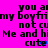 Pixelated text on bright pink background with blue cursor-like highlight over 'cute' in multiple repeated sections.