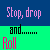 A static image with repeating text elements in pink, black, and green on blue backgrounds.