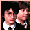 Four- shows pixelated character portraits with 'Best Friends' text on black background; top-left features two figures in white collars and dark jackets, top-right focuses on one figure's face, bottom-left shows a single figure, bottom-right displays text