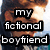 A four- shows a person with light brown hair in three distinct poses and one blank , overlaid with text reading 'my fictional boyfriend' on the left side