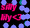 Pixelated icon with pink text 'SAY' and 'ay <3', blue checkered shapes, and green accents on a black background.