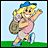 Animated contact sheet showing a pixelated cartoon character hiking with a backpack across multiple frames, plus one frame displaying the text "Take a Hike".