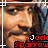 repeated pixelated images showing a man with long dark hair and facial stubble, each labeled 'Jack Sparrow' in red text below