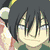 Pixelated anime-style character in green and brown clothing with multiple poses including smiling, pointing, and tongue-out expressions.