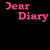 Animated contact sheet of 24 frames showing a text-based animation with pink 'Dear Diary' and green 'I love him! again' text on black background, displaying progressive letter erasure in the lower portion across frames.