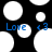 Black background with white circular shapes and blue text reading 'Love' and '13' in pixelated font.
