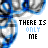 Blue and gray abstract wave pattern with text 'THERE IS ONLY ME' on white background, animated in four