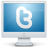 Pixelated icon of a white stylized 'B' on a blue gradient background within a silver computer monitor frame.