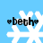 Four identical pixelated snowflakes on light blue background with black text "*beth*" overlaid, each flanked by asterisks.