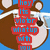 Pixelated image of a brown cartoon character with white accents and blue background, overlaid with red rectangular text blocks containing blue pixelated words.