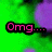 Pixelated text on a green and purple background with pink lettering.