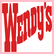 Red Wendy's logo text on white background with light pink border, pixelated style.