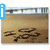 A beach scene with footprints in sand, featuring text overlays 'love' and 'you' on separate frames.