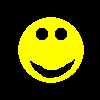 Yellow circular emoji faces with varying expressions on black background, some featuring red devil horns and eyes.