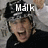 A person wearing a black helmet with white patterns and dark clothing, shown in three with text overlays reading 'Malk', 'And', and 'Cookies'