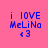 Blue pixelated text on pink background reads 'i LOVE MeLiNa' with a heart symbol below, repeated in four identical