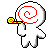 A 4x4 contact sheet of pixel art frames showing a white stick figure with red spiral eyes holding a yellow object, transitioning through animation states including an orange explosion and black silhouette variants.