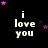 Black background with white text 'i love you' repeated in a , pink and purple stars scattered around each instance