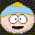 Pixelated cartoon faces in a , including characters with green hair, orange circular background, red hat, striped shirt, and various expressions on black background