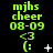Green text and symbols on black background with animated white star and dot effects