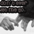 Pixelated black-and-white image with text "DON'T EVER LET ME GO." above a stylized figure holding an object.