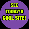 Purple circular icons with yellow text reading SEE TODAY'S COOL SITE! and Cool Site of the Day on a black background.