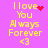 A static image with a purple background displays yellow text reading "I love You Always Forever <3" and four red pixelated heart animations.