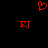 Red pixelated heart symbol above two red 'RJ' letter pairs on black background.