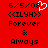 Red background with black pixelated text reading '6/5/08', '<<ILYH>>', 'Forever & Always' and a white heart symbol above the date.