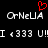 Red pixelated heart symbol above white text 'OrNeUA' and 'I <333 U!' on black background.
