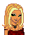 Pixel art contact sheet showing three frames of an animated character with blonde hair, red-and-black striped top, green pants, and a green tree-like object on white background with red text banner reading "I CAN BE YOUR LITTLE ELF".