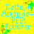 Yellow background with blue text reading 'Katie Amanda= BFFs Forever' and green square-and-dot symbols, animated to shift position.
