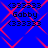 Blue background with red diamond pattern, black text reading 'Gabby' and '(33333)' in four identical quadrants