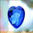 Two heart-shaped icons side-by-side: left is blue with a dark blue section, right is solid red; both have glossy surfaces and rounded edges.