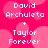 Static image with pink background and white text reading 'David Archuleta + Taylor Forever' repeated in four quadrants.