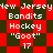Red and dark green checkered background with repeated white text reading 'New Jersey Bandits Hockey "Goat" 17' in pixelated font.