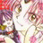 A 48x48 pixel animated buddy icon featuring a close-up of an anime-style character with pink hair and large brown eyes on the left, paired with text reading "Anime IM" and "com" on a black background to the right.
