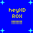 Blue background with light blue star shapes and yellow pixelated text reading 'heyXD ROX !!!!!!!' in four identical quadrants.