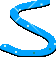 Blue S-shaped curves with white and green square accents on a gray background, animated with subtle movement.