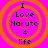 Four identical orange concentric circles on bright pink background with black text reading "I Love Naruto 4 life" in pixelated font.