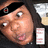A pixelated image of a person with dark hair and a black headband, next to purple text reading "Ninja nia will dice u with her dreads" on a white background.