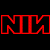 Red pixelated text logo on black background with 3D outline effect, appearing as stylized letters N and M in a single connected shape.