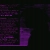 Pixelated purple and dark gray abstract shape with vertical gradient on right side, set against black background.